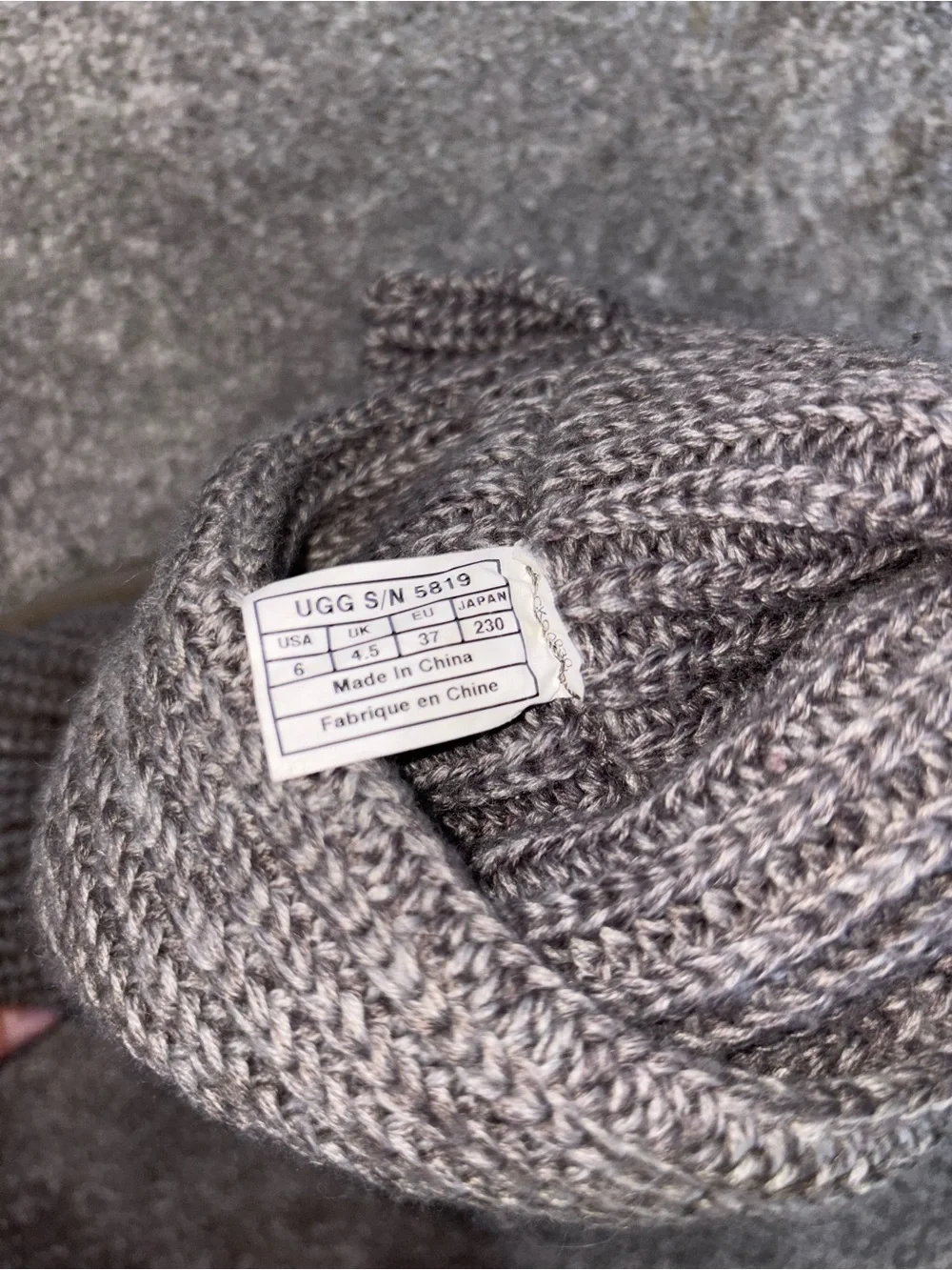 UGG gray Knit Slip-Ons with Fold-Over Cuff